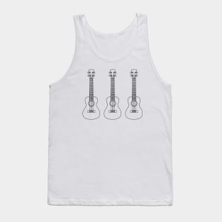 Three Ukulele Outlines Light Theme Tank Top